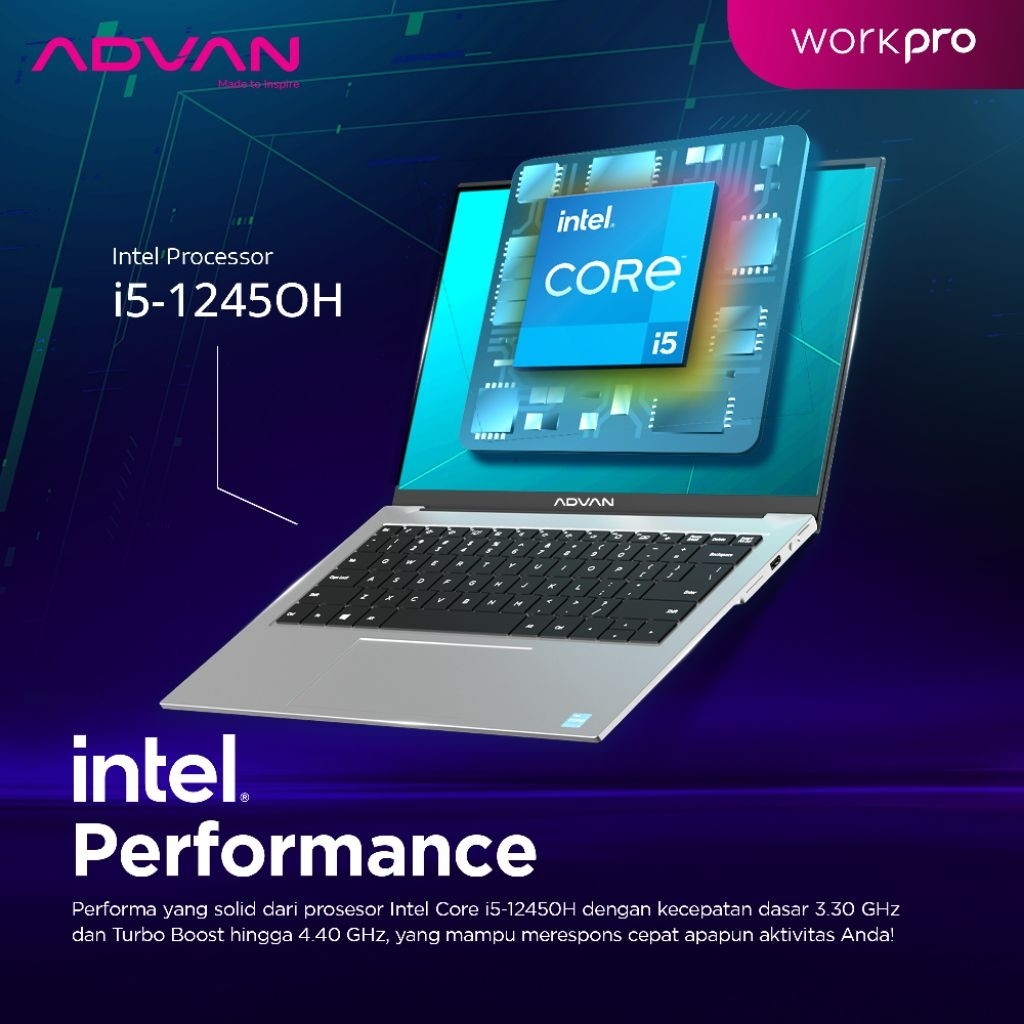 Jual Advan WorkPro Notebook Advan WorkPro i5 Intel Core i5-12450H Gen ...