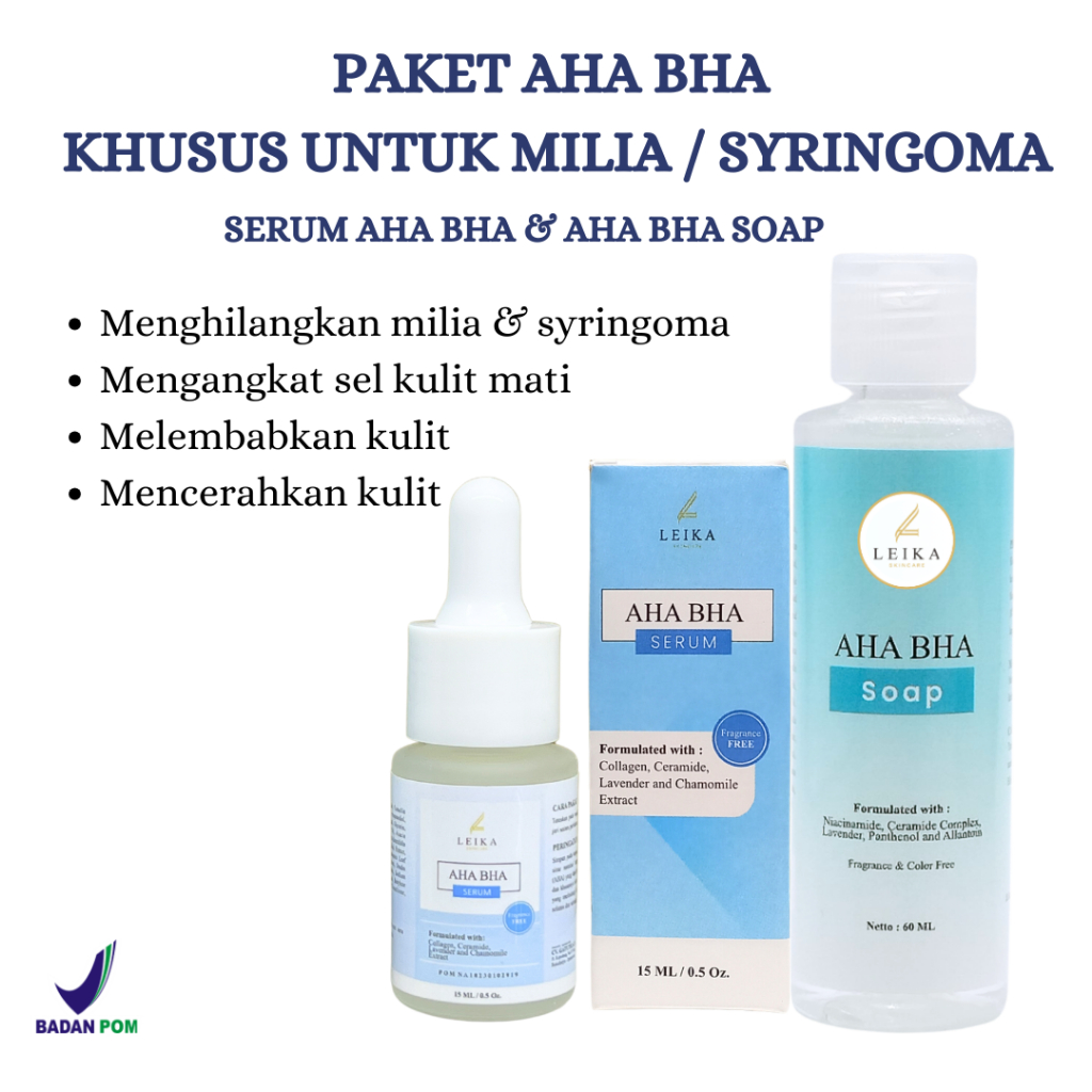 Jual PAKET 2 IN 1 SERUM AHA BHA & AHA BHA SOAP Serum Penghilang Milia ...