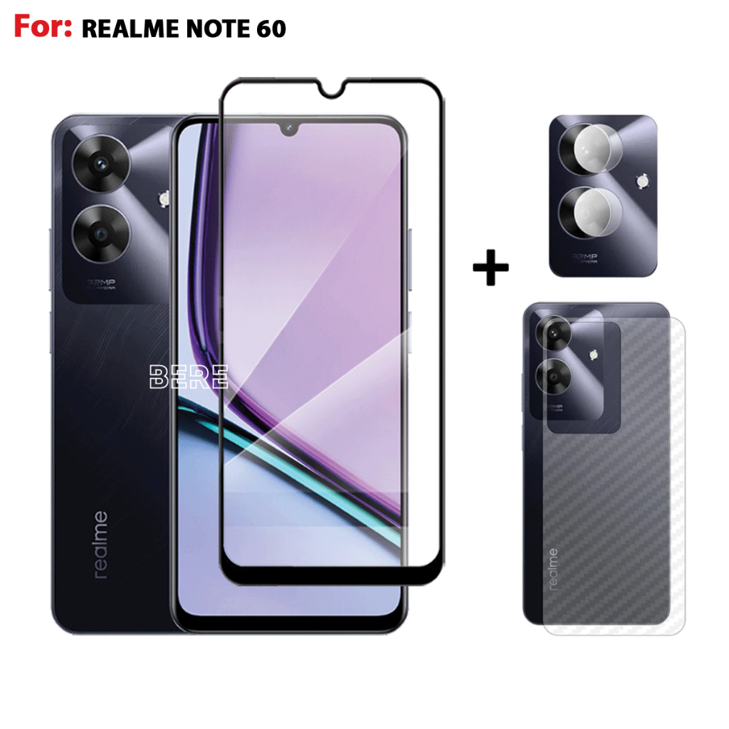 Jual Paket 3in1 Tempered Glass Layar Realme Note 60 Free Anti Gores ...
