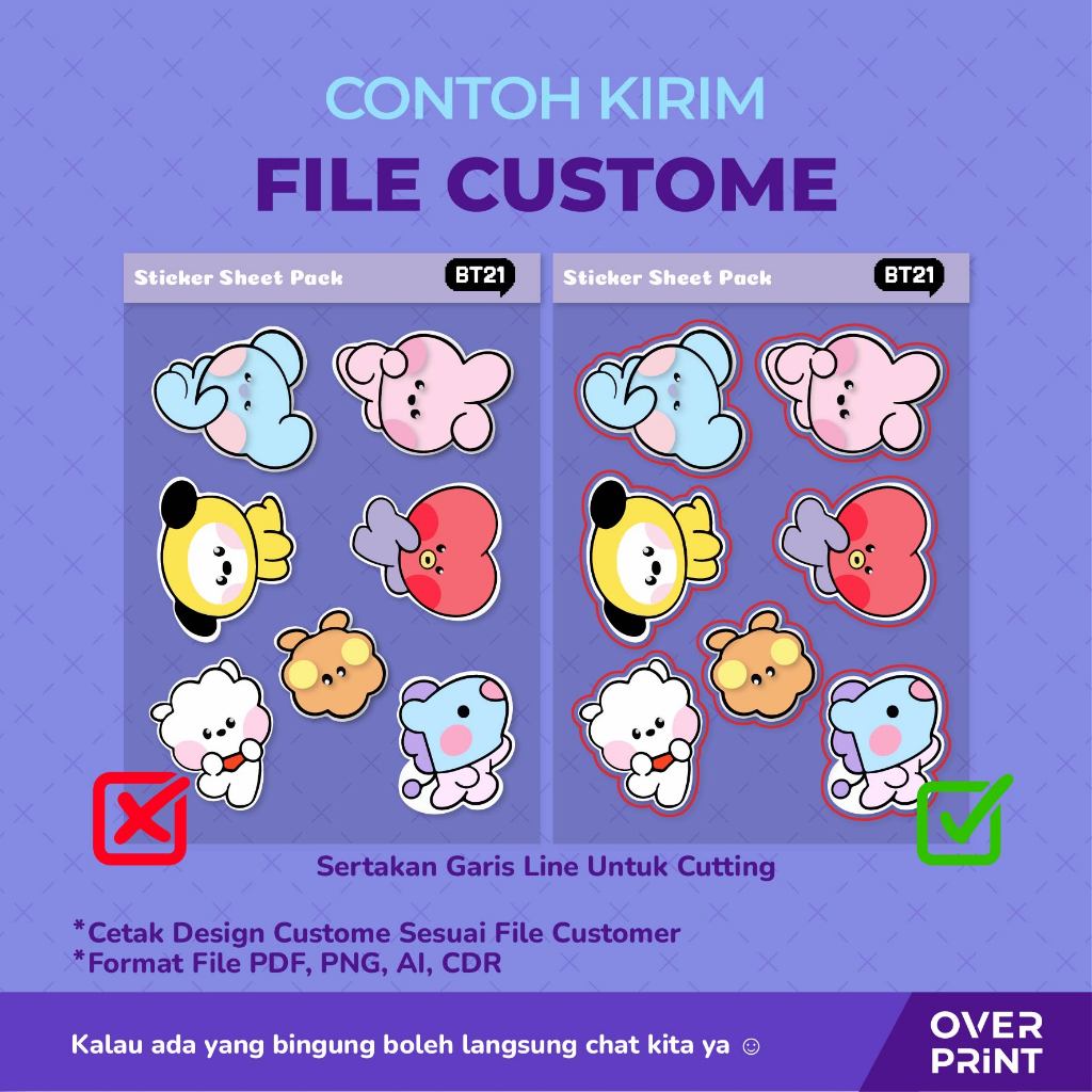 Jual CETAK STICKER SHEET UV CLEAR TRANSPARANT CUSTOM DESIGN ...