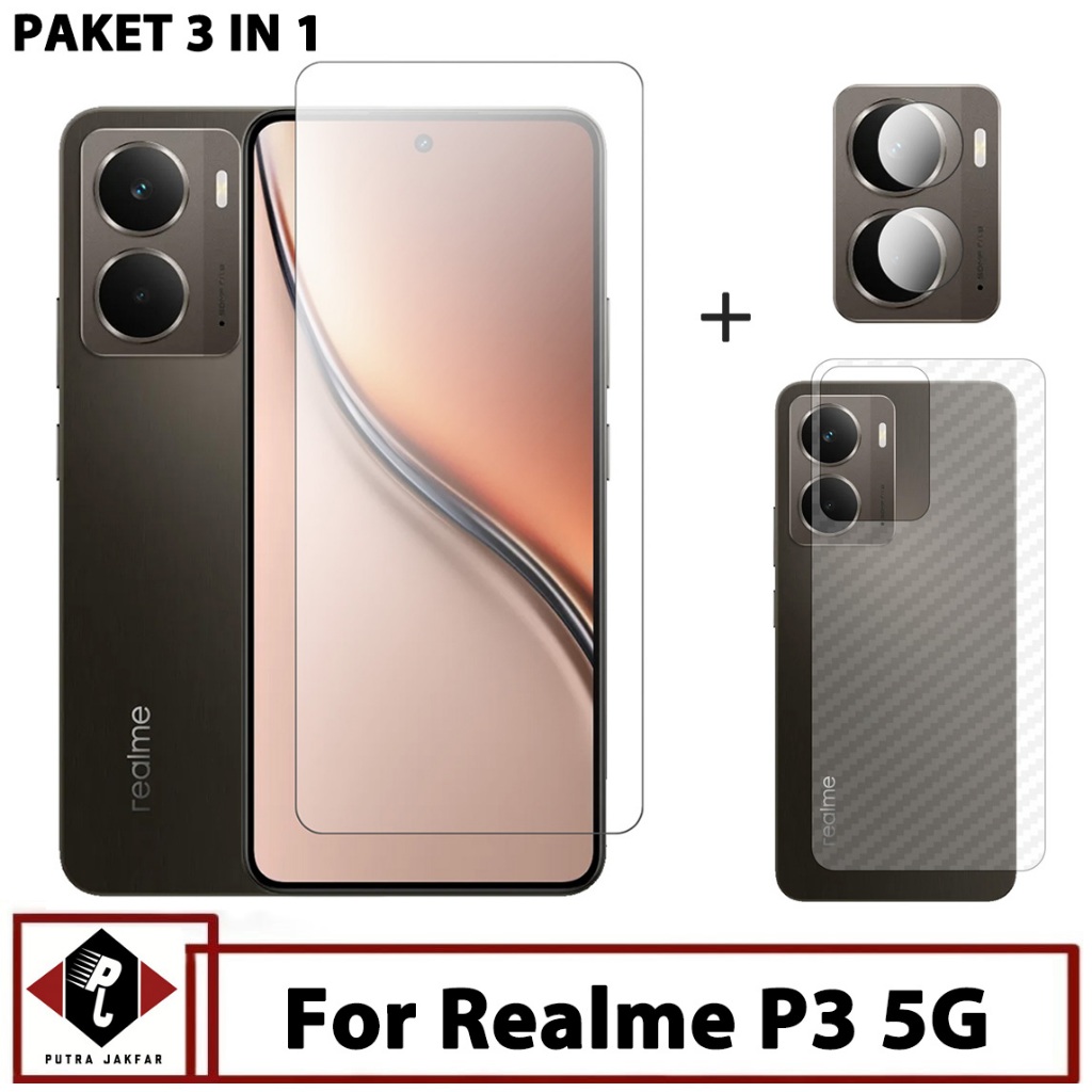 Jual Paket 3in1 Tempered Glass Layar Realme P3 5G Terbaru Free Anti ...