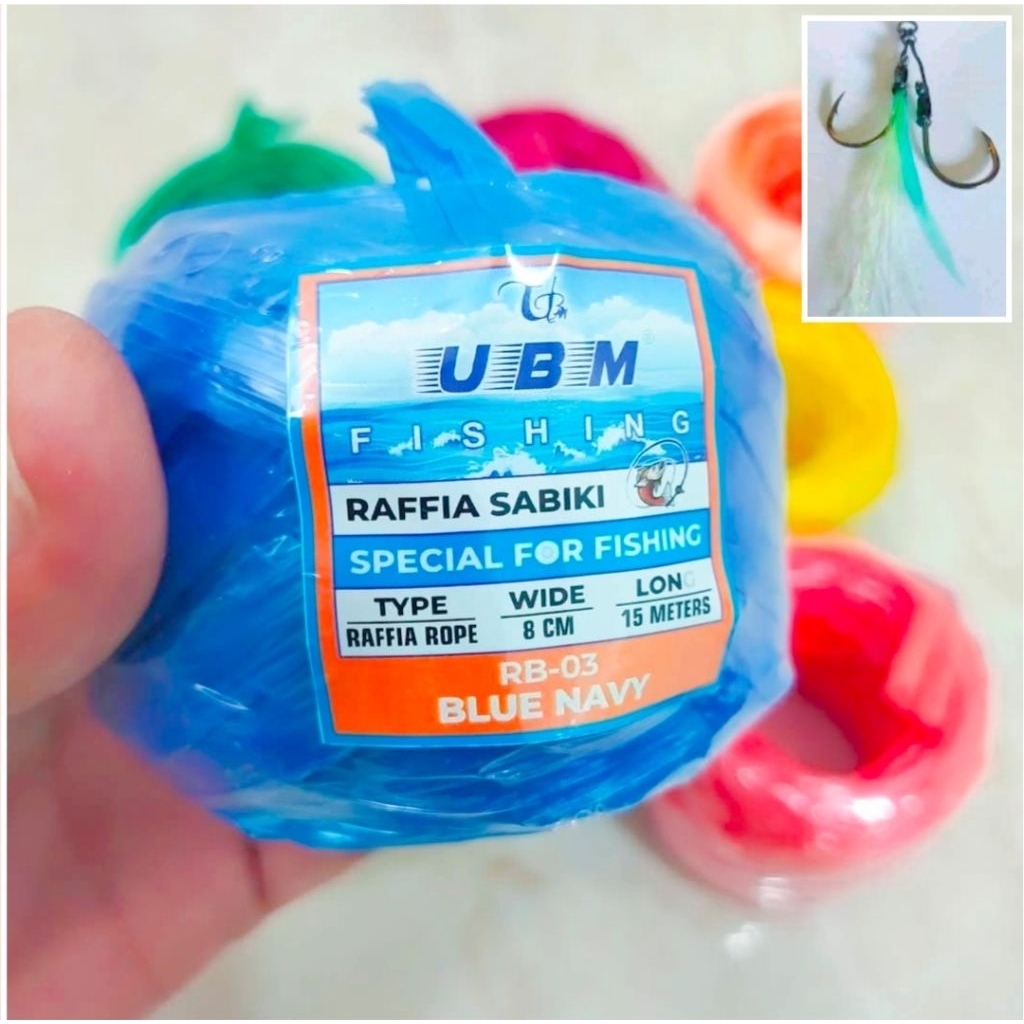 Jual Rafia sabiki Cap UBM kode RB rafia bangka rafia umpan rafia cap ...
