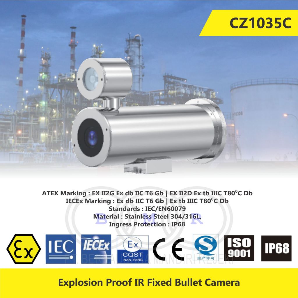 Jual Explosion Proof ATEX Certified CCTV IR Fixed Bullet Network Camera ...