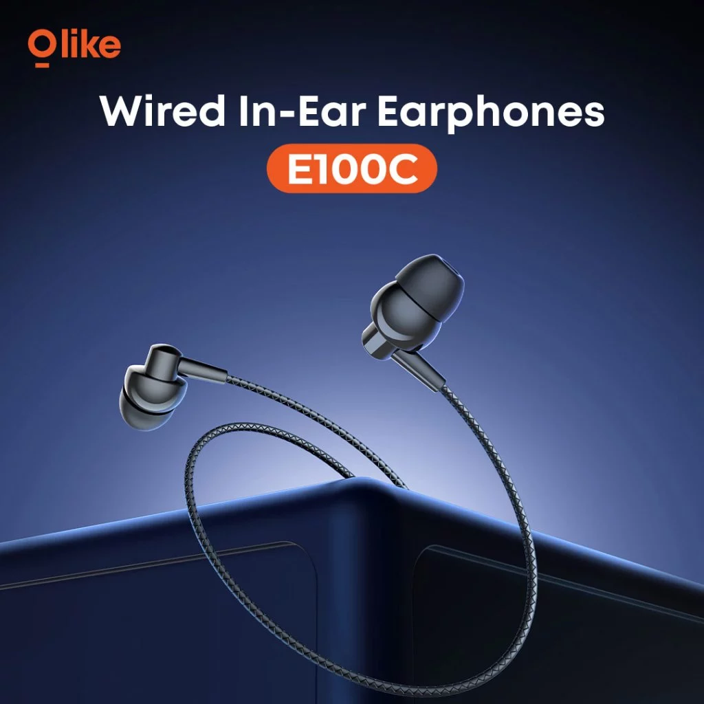 OLIKE WIred In Earphone E100C Heaset Jack Type C 120cm Universal Compatible with Tombol Kontrol Multitugas Hedset Kabel
