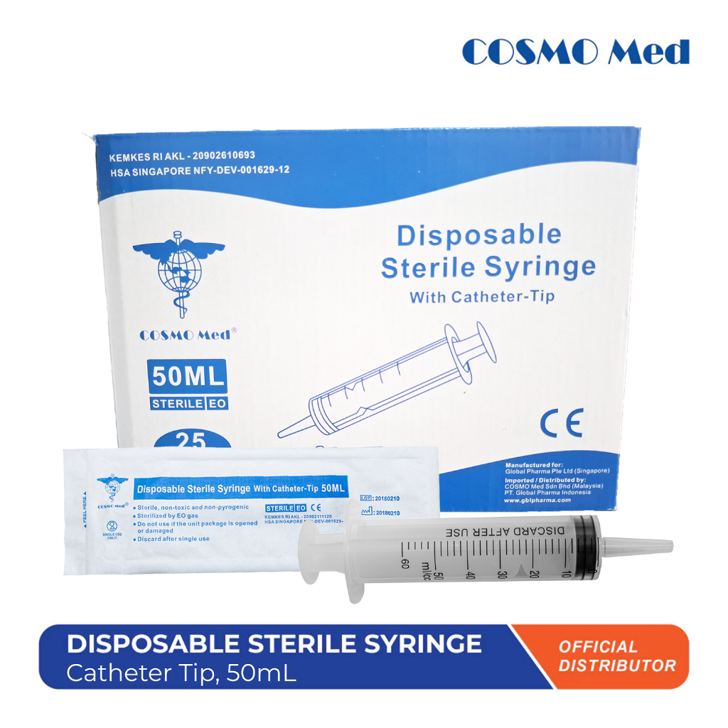 Jual Cosmo Med Disposable Syringe Cath Tip 50ml | Shopee Indonesia