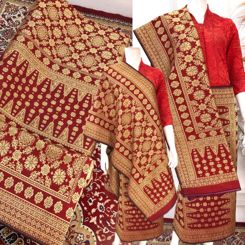 Jual SONGKET LEPUS MANTAB MERAH DARAH GOLD TERBARU | Shopee Indonesia