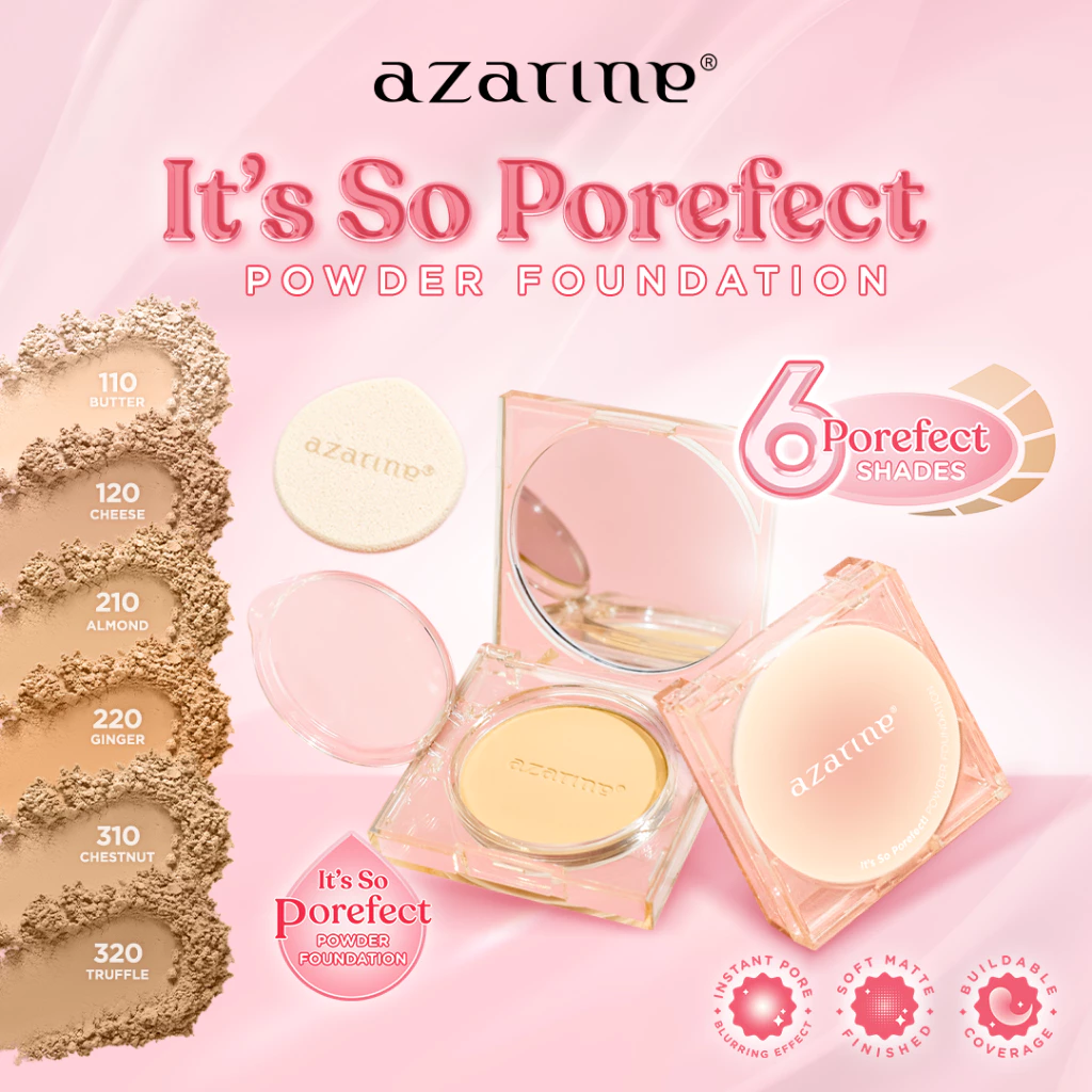 Powder Foundation 8gr Bedak Padat Two Way Cake dengan Coverage dan Efek Blurring Pori