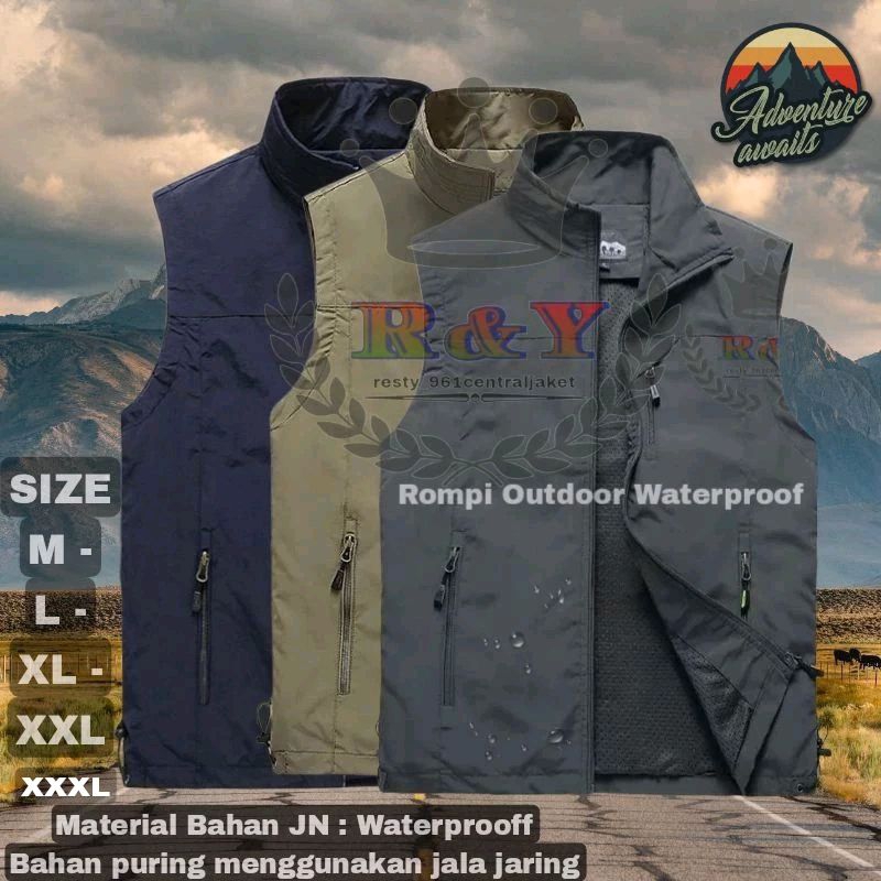 Jual Jaket Rompi Outdoor Rompi Tactical Rompi Motor /Lapangan Bahan JN ...