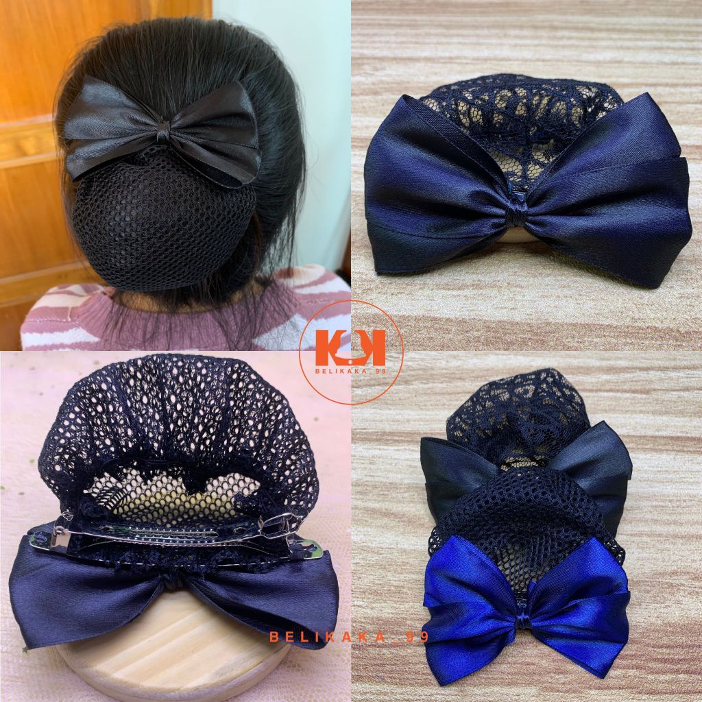 Jual (BESAR) JEPIT RAMBUT HAIRNET PITA WARNA HITAM / HARNET JARING ...