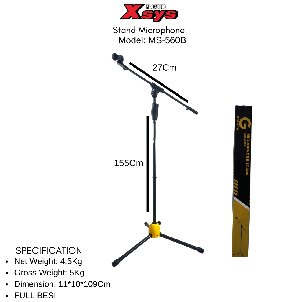 Jual STAND MICROPHONE XSYS TYPE MS560B | Shopee Indonesia