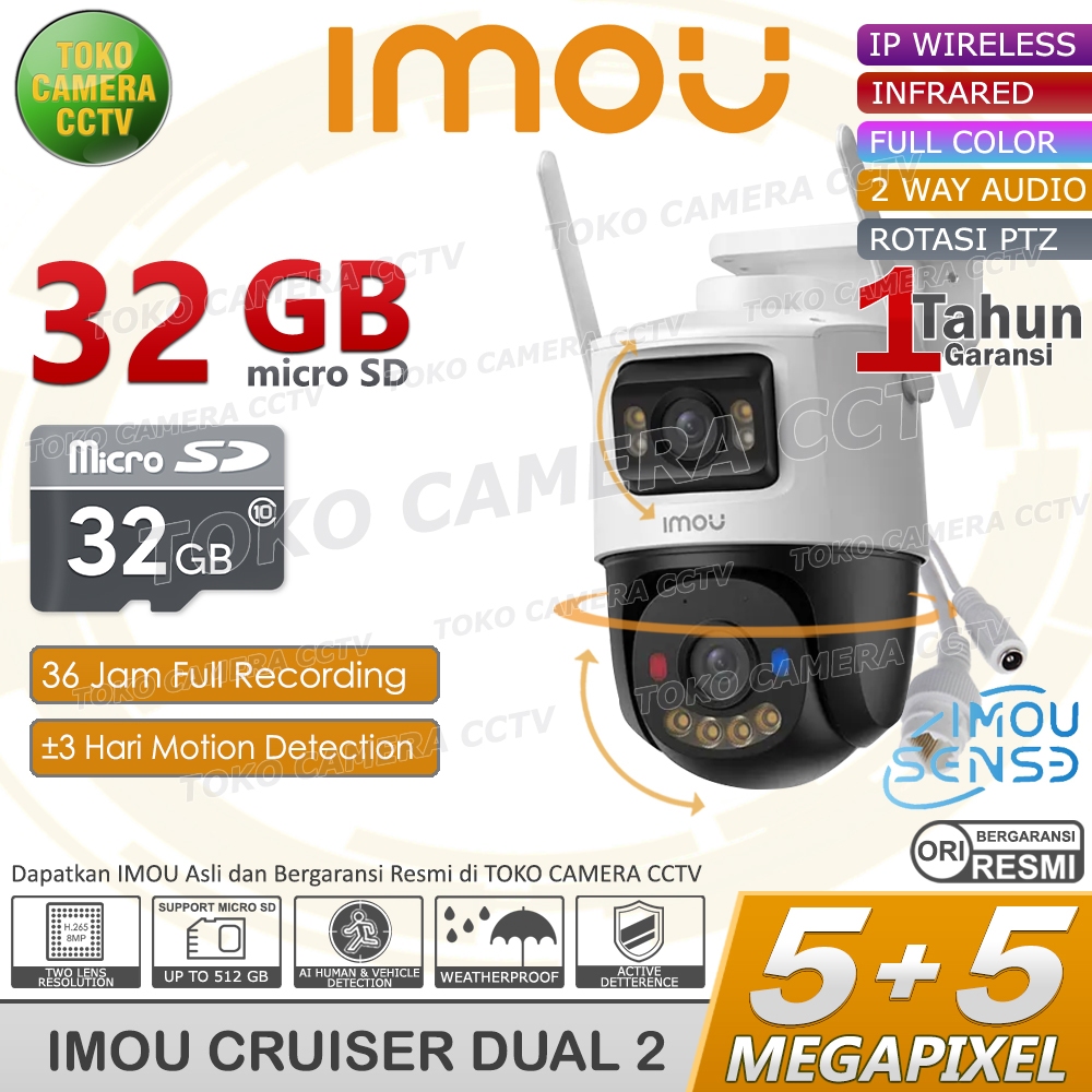 CCTV WIFI OUTDOOR PTZ DUAL LENS IMOU CRUISER DUAL 10MP KAMERA CCTV PINTAR  BERSUARA BERWARNA