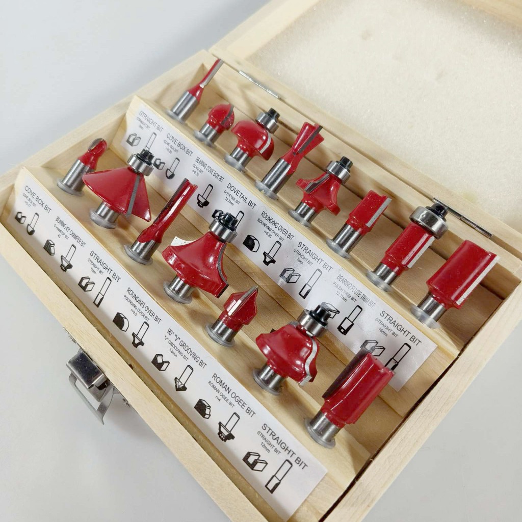 Jual Mata Pisau Mesin Profil Trimmer Router Bit Set 15 Pcs / Mata Pola ...