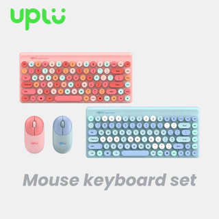 UPLU Wireless Keyboard Mouse Set Rechargeable Silent Click Gaming & Office 86 Key Ergonomic Design