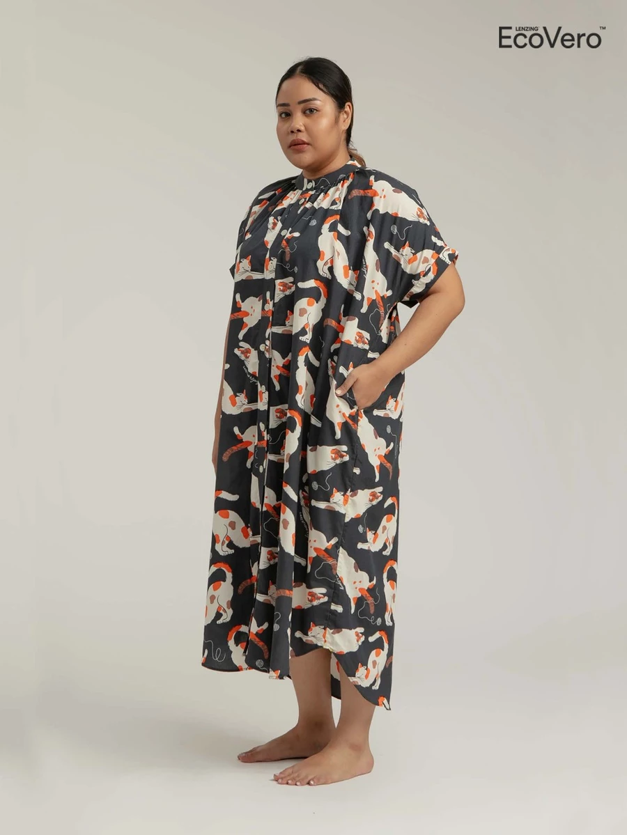 Daster Obi in Grey Gembul