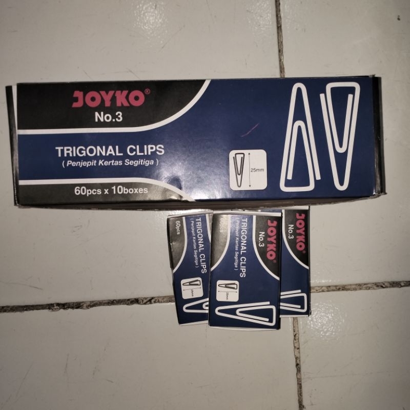 Jual Trigonal Clip Joyko no.3 | 1 Pak: 10 box, 1 box: 60 pcs | Shopee ...