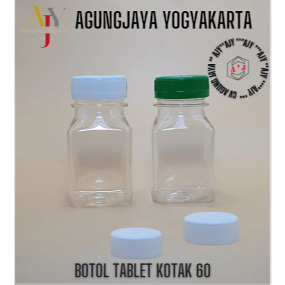 Jual Botol Pet 60 Tablet Kotak Natural / Botol Tablet / Botol Obat ...