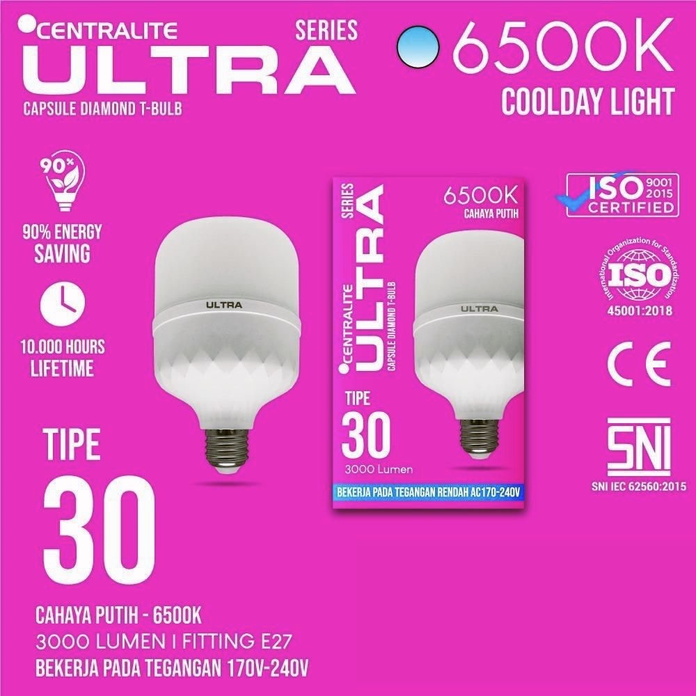 Jual Lampu Cahaya Terang Putih LED Bohlam Ultra T-Bulb Series 30 Watt ...