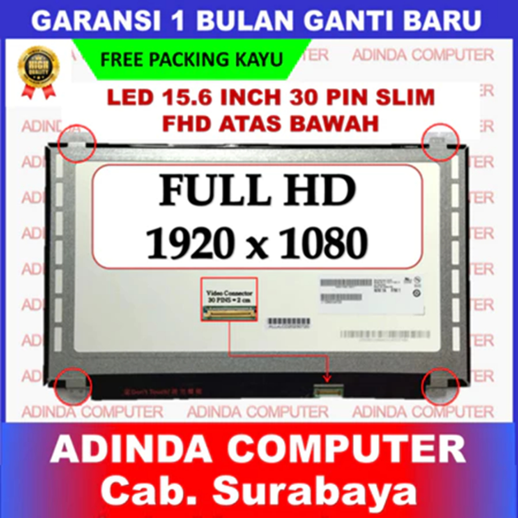 Replacement 15.6" LED LCD Screen For Dell Latitude E5570 / E6540 Laptops – EDP 30-Pin