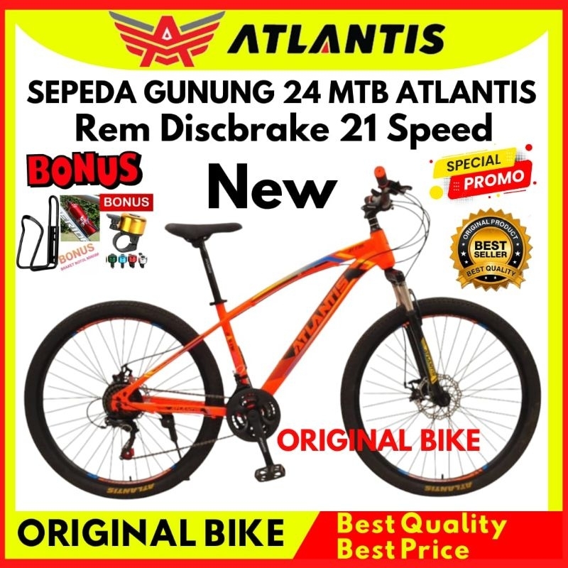 Jual Sepeda Gunung MTB 24 ATLANTIS 21 Speed Rem Discbrake New | Shopee ...