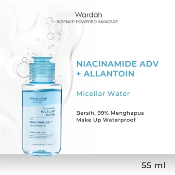 WARDAH MICELLAR WATER SERIES ( 55 105 Ml ) Pembersih Make Up Wajah Acnederm Nature Daily