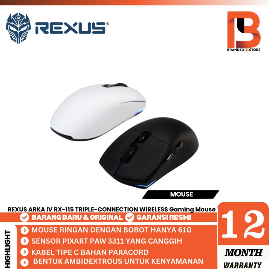 Jual REXUS ARKA IV RX-115 TRIPLE-CONNECTION WIRELESS Gaming Mouse ...