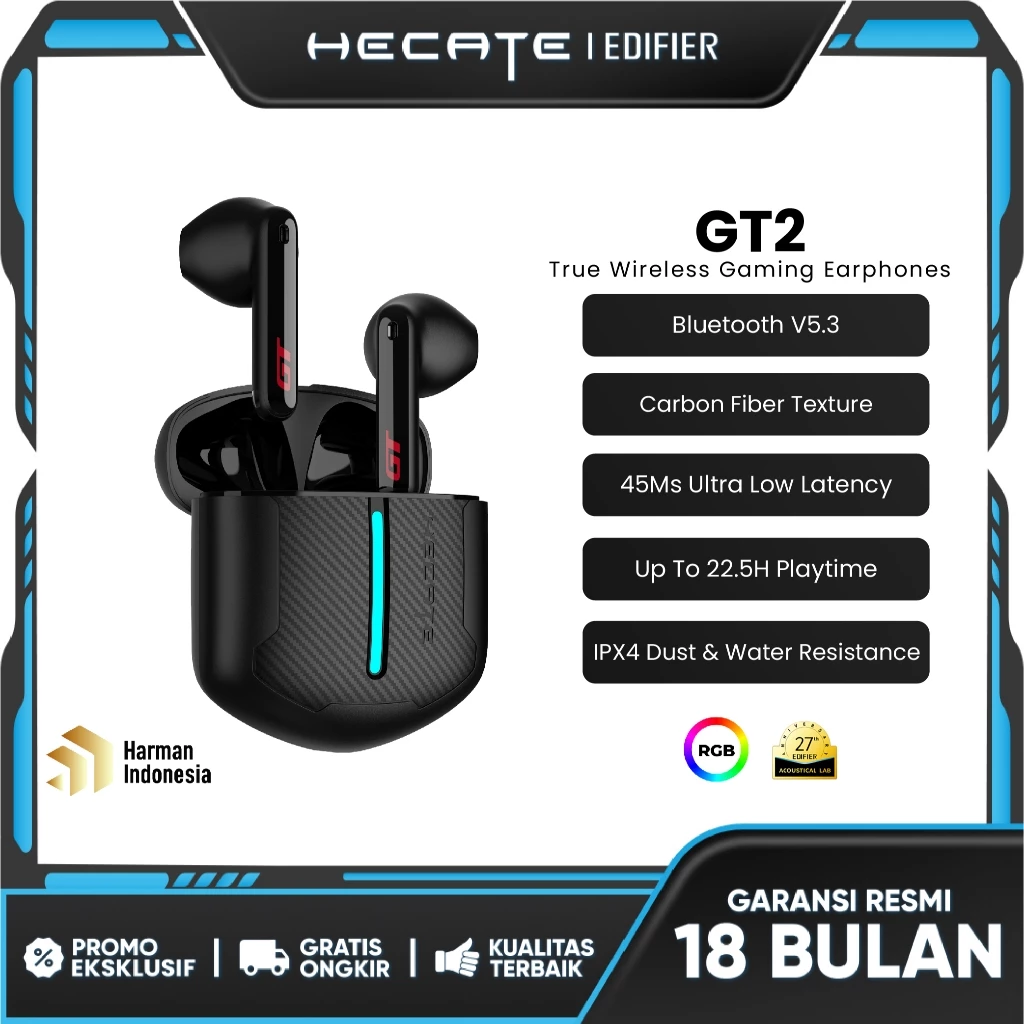 HECATE EDIFIER GT2 true Wireless Gaming Earbuds