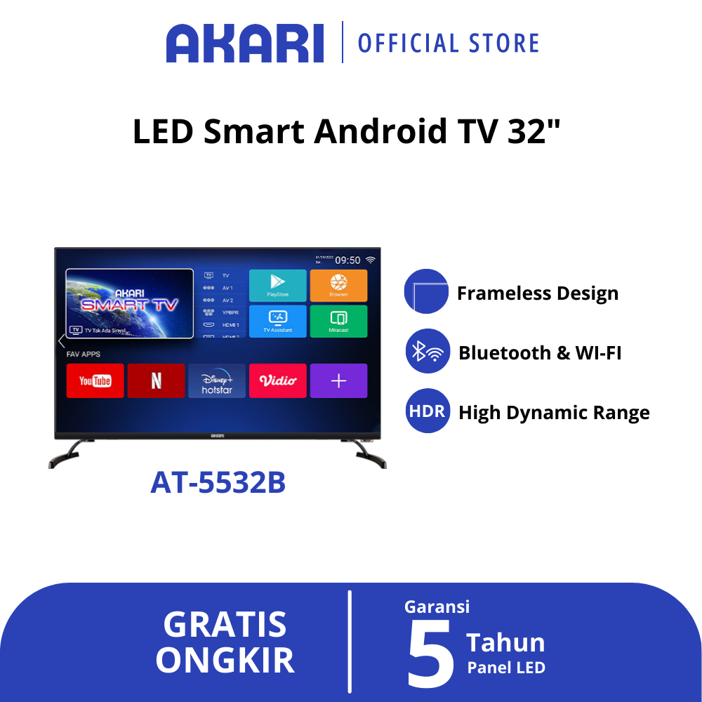 Jual AKARI Smart Android TV 32 inch Bluetooth AT-5532B ( LED TV 32 Inch ...