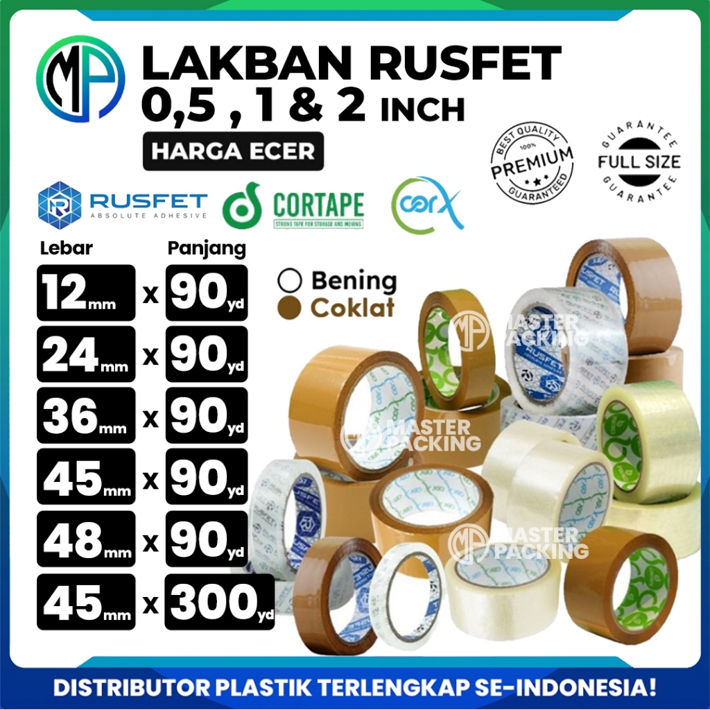 Jual Lakban / OPPTape / Selotip Cortape Bening dan Coklat Harga Ecer ...