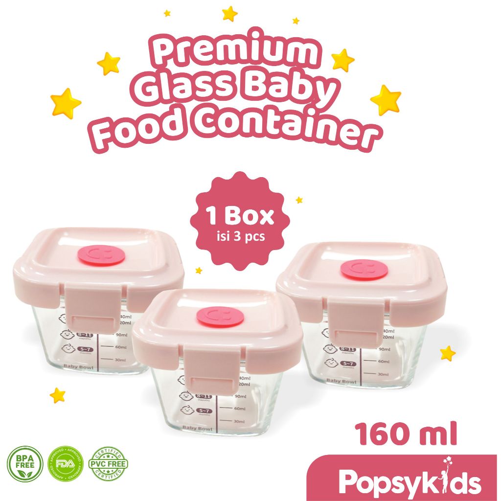 Jual Popsykids Baby Food Container Wadah Mpasi Bayi BPA Free 3 pcs ...