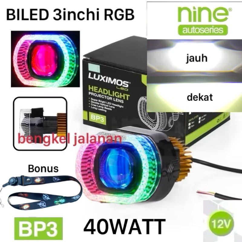Jual PROJI BILED RGB KRISTAL MATRIX 3INCH DEVIL SHOURD RGB NINE LUXIMOS ...