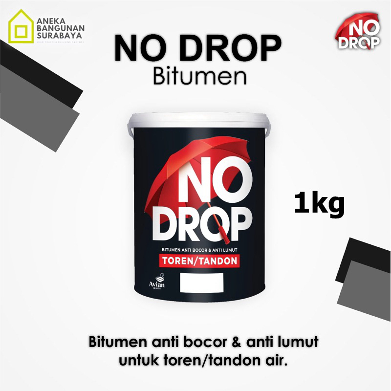 Jual NO DROP BITUMEN BLACK 1kg cat pelapis anti bocor tandon toren ...