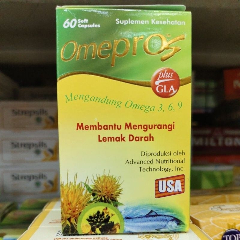 Omepros soft  30 & 60 Soft Kapsul / Suplemen / Omega 3 / Kolesterol / Jantung/Lemak Darah (kolesterol,trigiserit,hipertensi)