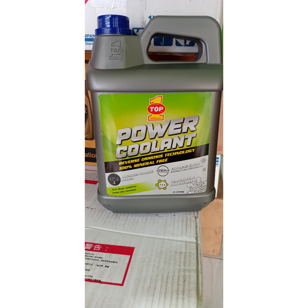 Jual Air Radiator TOP 1 Power Coolant Green 4L – Pendingin Mesin Anti ...