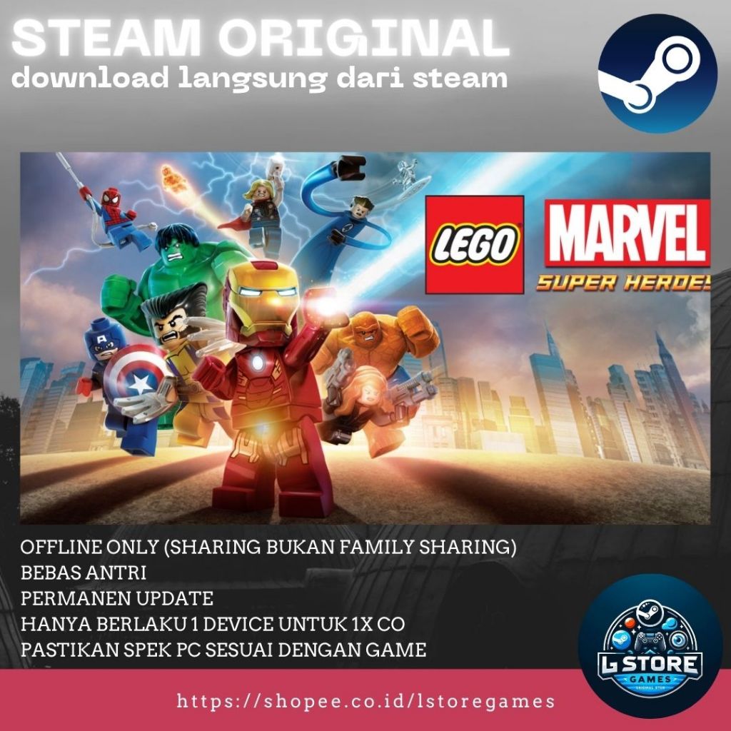 Jual LEGO MARVEL Super Heroes 1 Game PC Sharing Original Offline ...