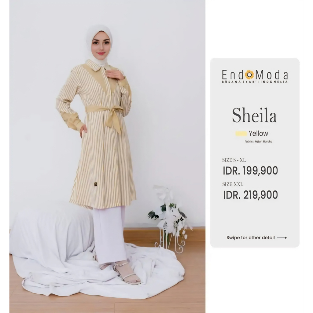 Jual Endomoda Sheila Tunik Busui Friendly - Midi Dress Tangan Panjang ...