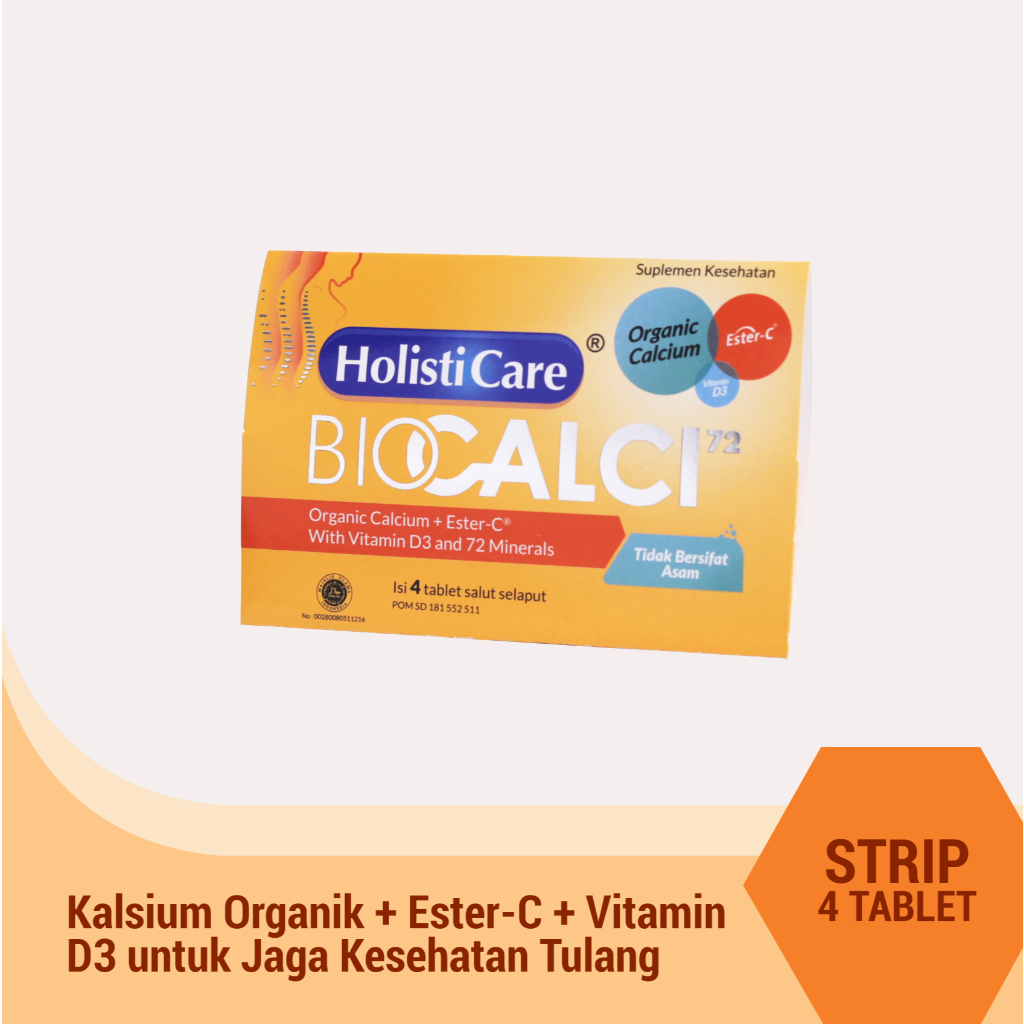 Jual Biocalci-72 Suplemen Kalsium organik EsterC Vitamin D3 - 4 tablet ...