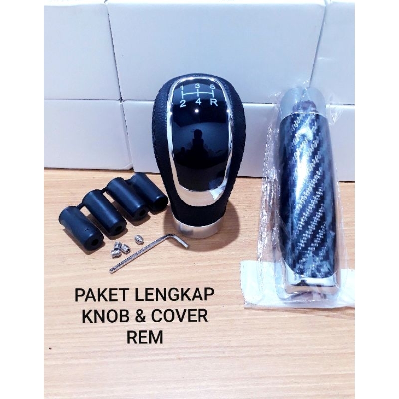 Jual Paket Komplit Knob Persneling Mobil Manual & Cover Rem Universal ...