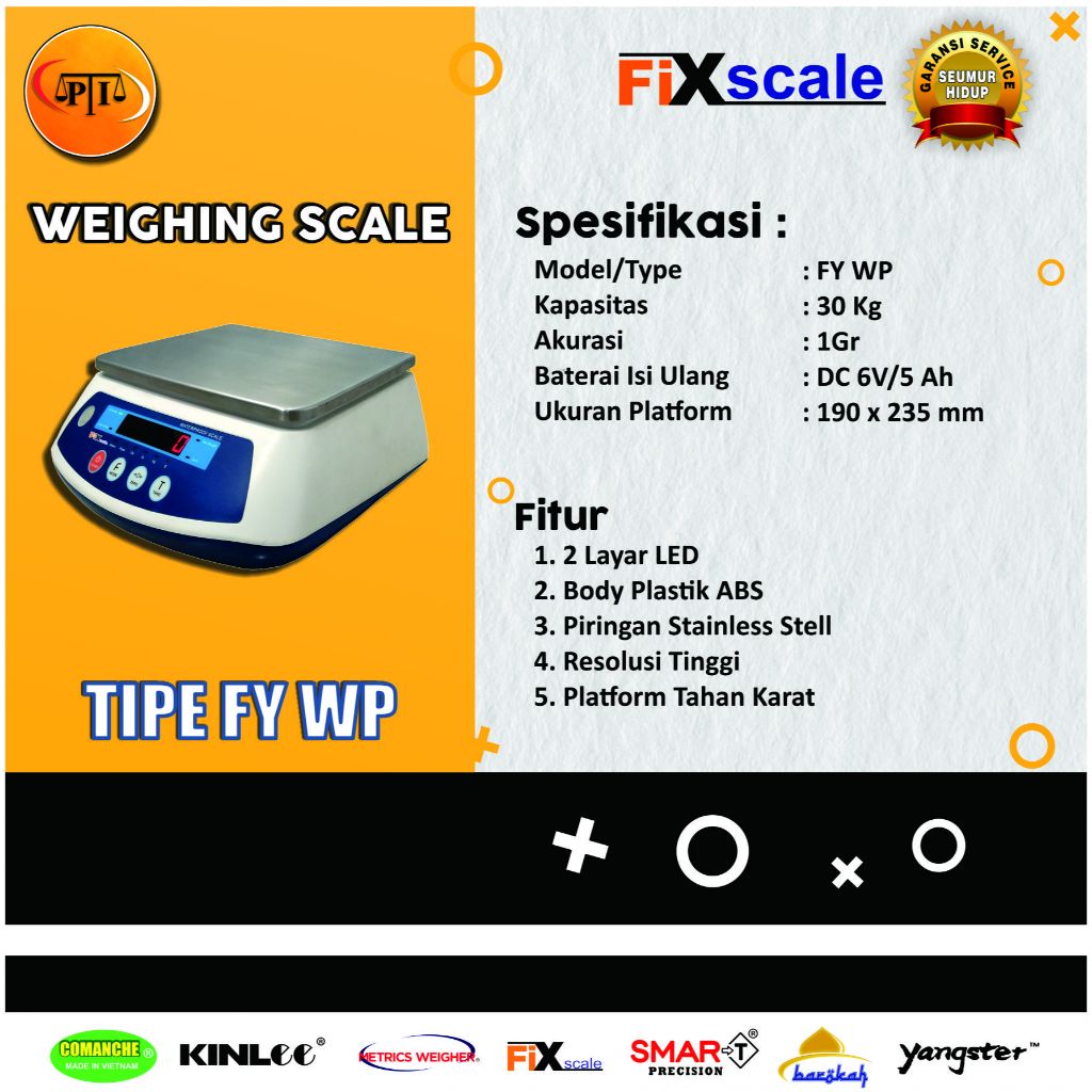 Jual FIX SCALE Timbangan Meja Digital 30kg | Weighing Scale Waterproof ...