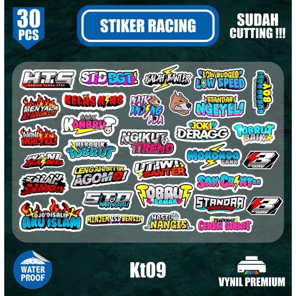 Jual 35 pcs stiker bengkel balap stiker racing kata kata sudah ...