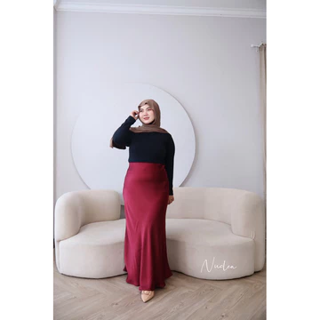 Rok Satin Long Skirt Premium Jumbo Xl 4xl By Nucleastyle