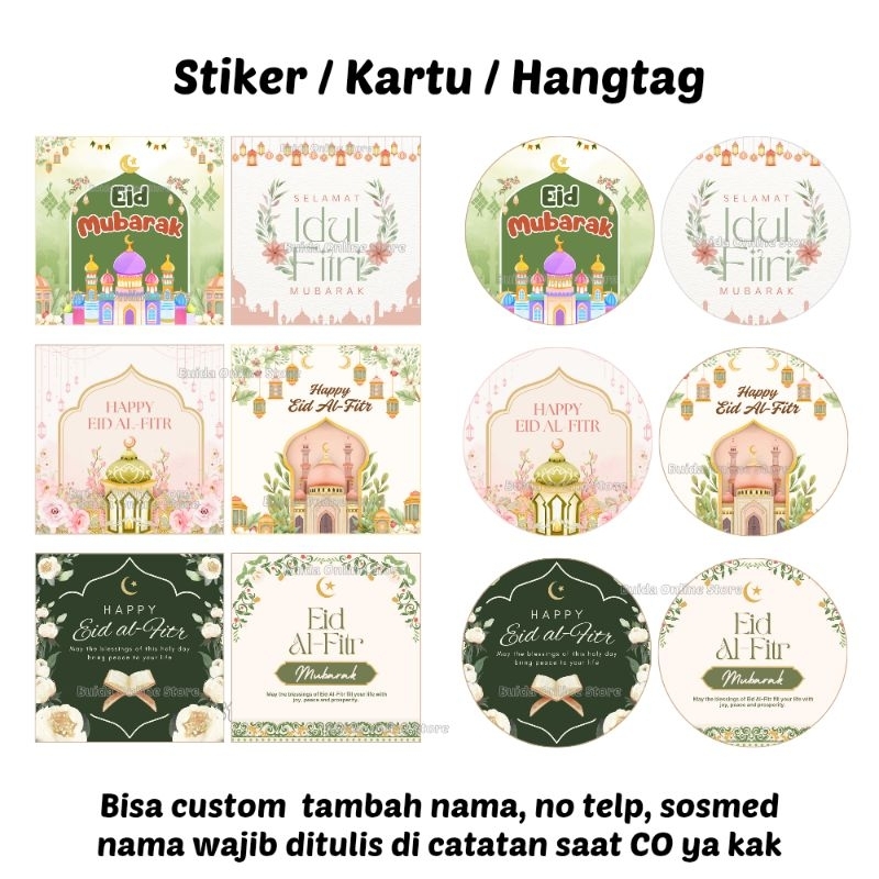 Jual stiker sticker / Kartu Ucapan / Hangtag Lebaran Selamat Idul Fitri ...