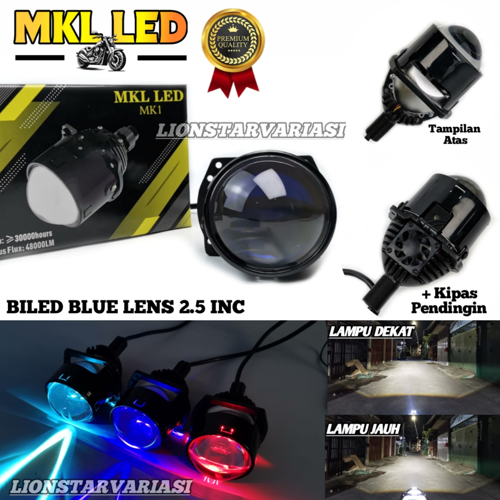 Jual MKL MK1 Projector Biled 2.5 Inc Blue Lens Flat Cut Plus Devil MKL ...