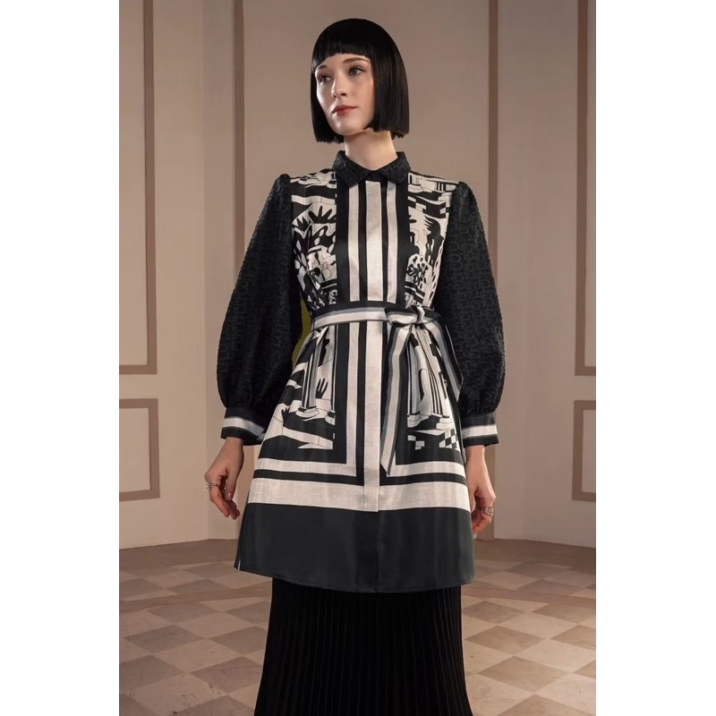Dreamscape Dimensions Mix Fabric Shirt - Noir