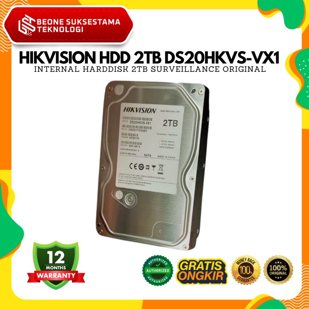 Jual HIKVISION - DS20HKVS-VX1 Internal Harddisk 2TB Surveillance ...