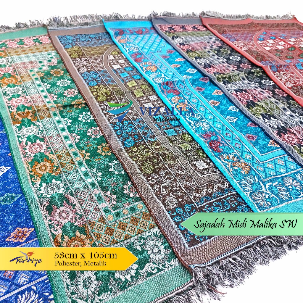 Sajadah Midi Travel Metalik 53x105cm/ Malika SW/ Sajadah Souvenir Haji Umroh Tahlilan Pernikahan