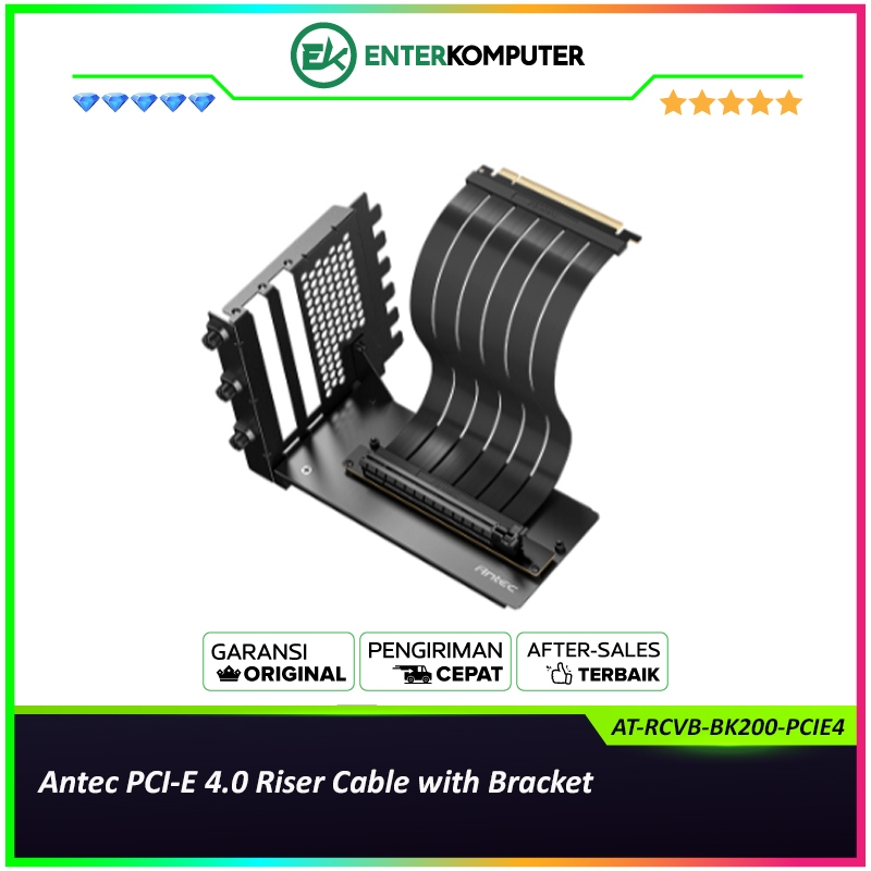 Jual Antec PCI-E 4.0 Riser Cable with Bracket - AT-RCVB-BK200-PCIE4 ...