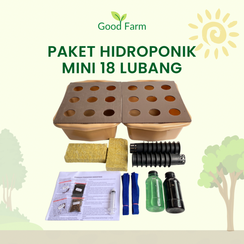 GoodFarm - Paket Hidroponik Lengkap 18 Lubang 2 Bak SL