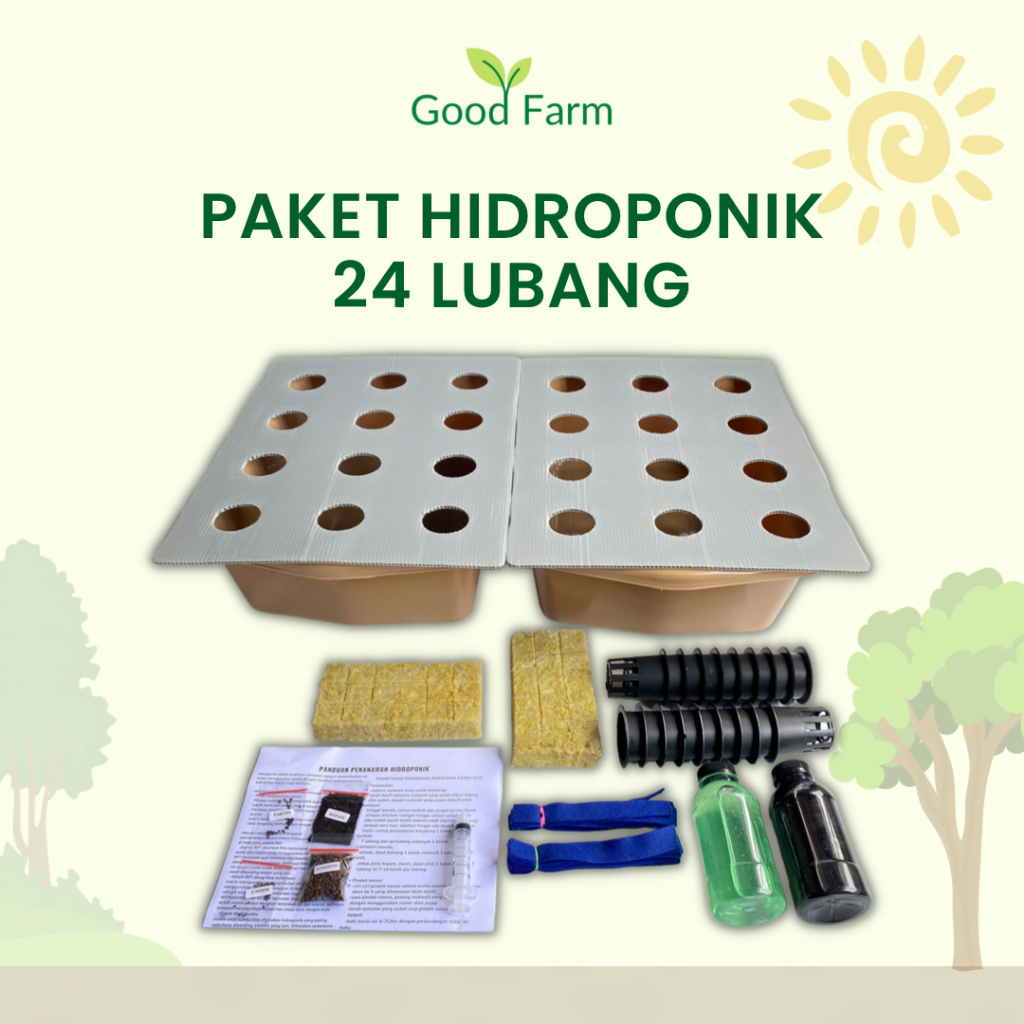 GoodFarm - Paket Hidroponik Lengkap 24 Lubang 2 Bak