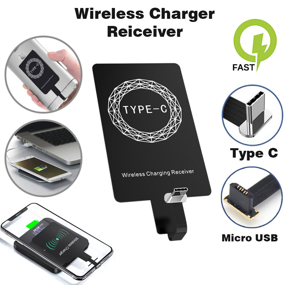 Jual Qi Wireless Charging Receiver Adapter for Smartphone USB Type