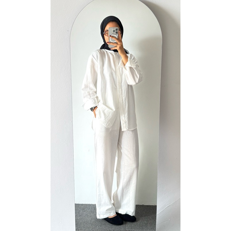 Jual Loose Basic - Basic Linen Set Setelan Linen Wanita | Shopee Indonesia